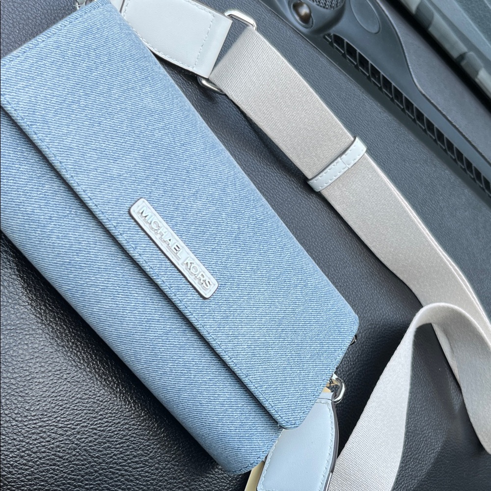 Michael Kors Light Blue and Cream Crossbody SOLD